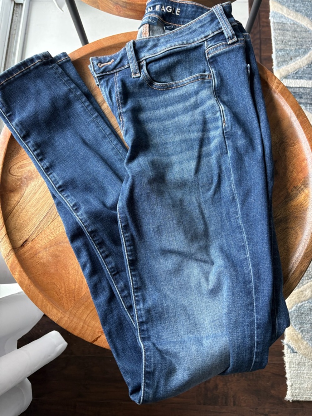 American Eagle Size 4 Long Women’s Dark Blue Skinny Jeans Jeggings